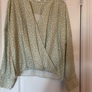Vince Silk Blouse - Celery Size L